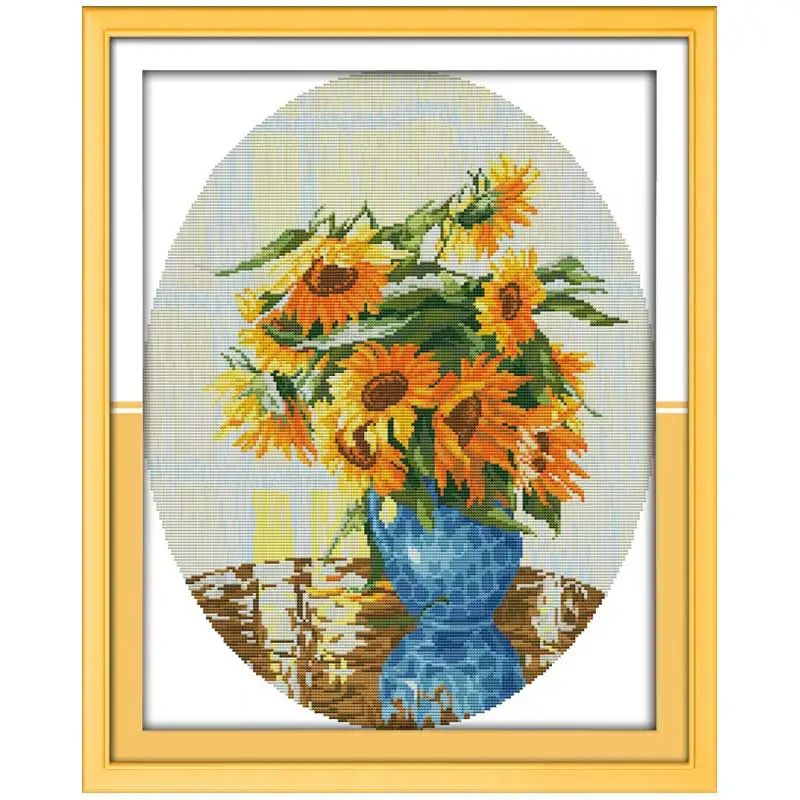 Sunflower vase Patterns Counted Cross Stitch 11CT 14CT Cross Stitch Set