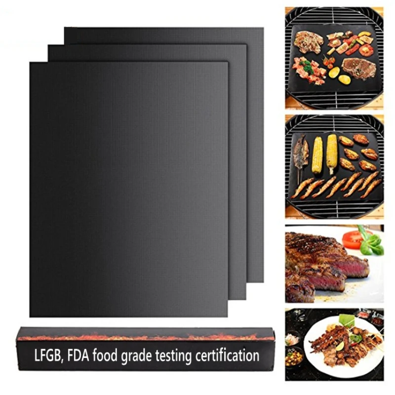 

PTFE Non-stick BBQ Grill Mat Barbecue outdoor Baking Pad Reusable Teflon Cooking Plate 40 * 30cm For Party Grill Mat Tools New
