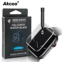 2019 New 6D Tempered Glass Screen Protector for Apple watch 4 full cover UV Glue 40 44mm film 1 2 3 38 42mm screen protector