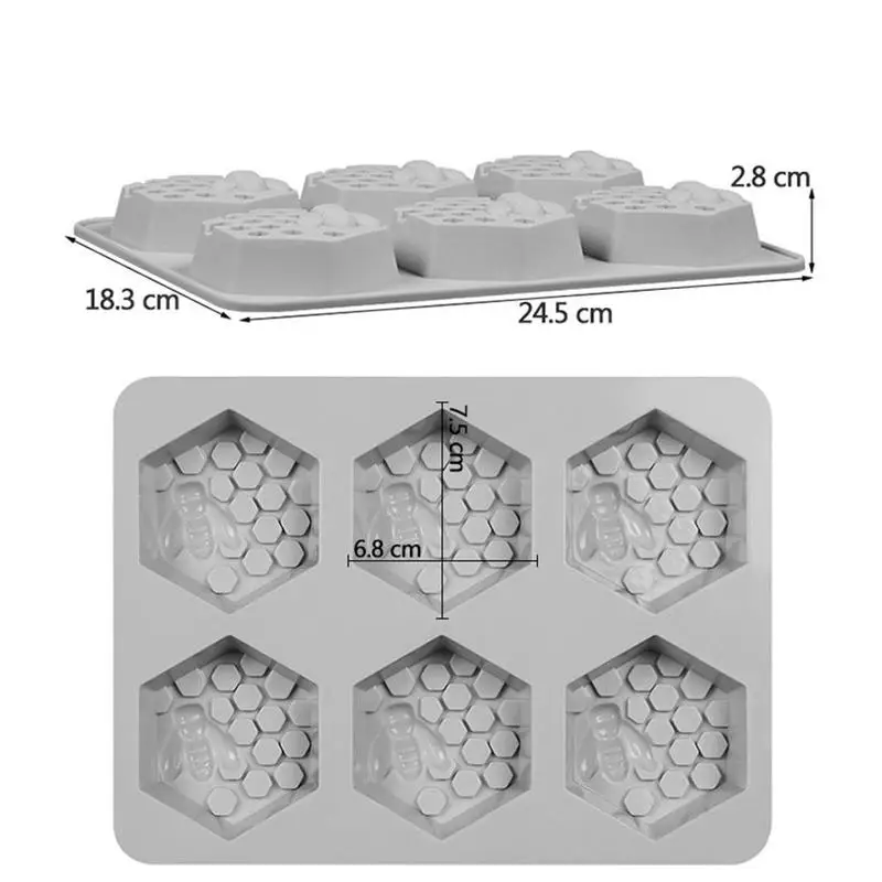 

Silicone Mold Bee Mold Soap 6 Cavities Easy To Demolding Handmade Soap Craft for Soap Do It Yourself Maker Provide Customizable