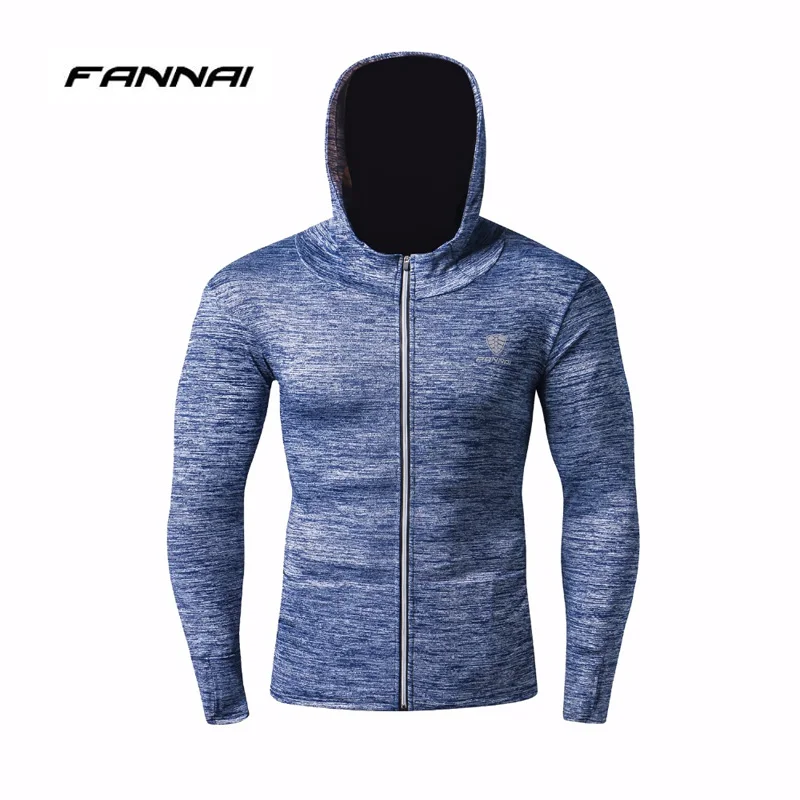 New Winter Autumn Hoodies Sport Shirt Men Hat Zipper Running Jackets Fitness Gym Sports Clothing Sport Top Men's Sportswear 2019
