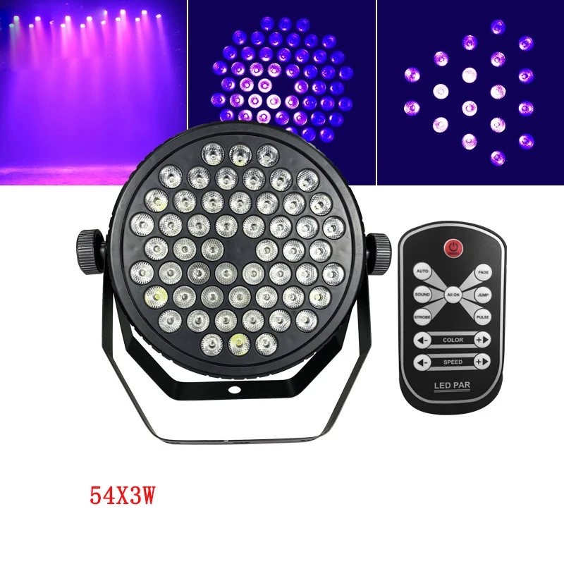 

54X3W LED UV Purple LED Stage Light Par Light for Disco DJ KTV Bar Party Backlight Projector Spotlight Lamp EU /US /UK /AU Plug