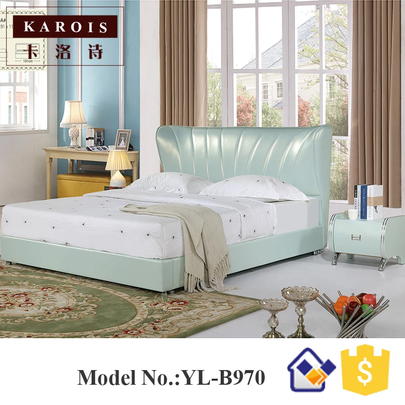 shunde furniture market latest genuine leather queen size new models of