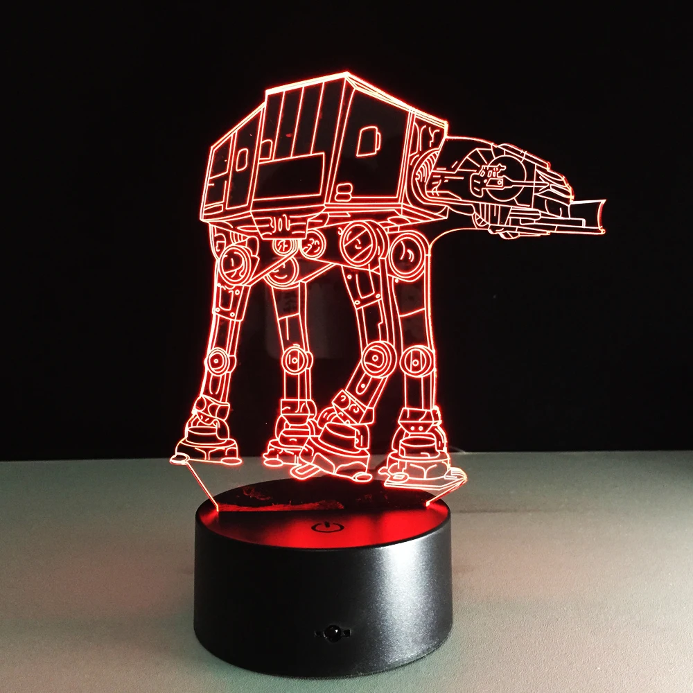 

Chaohui Cartoon Star Wars Walker Microfighter 3D USB LED Lamp Robot Troop Transporting dog Rebels Shuttle Luminaria LAVA