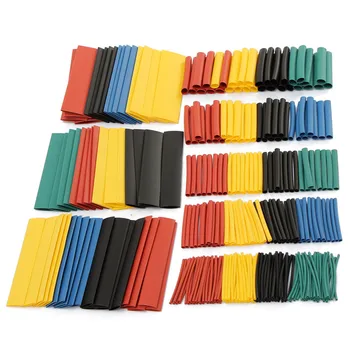 

328Pcs/set Sleeving Wrap Wire Car Electrical Shrinkable Cable Tube kits Heat Shrink Tube Tubing Polyolefin 8 Sizes Mixed Color