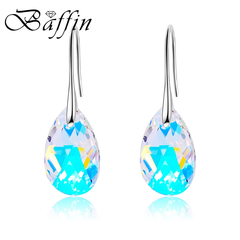 BAFFIN Water Drop Earrings Women Fashion Genuine Crystals From SWAROVSKI Silver Color Pendant Pendientes 2018 Mothers Day Gift