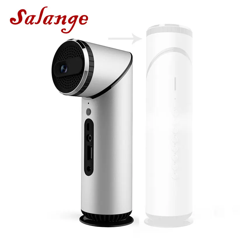 Salange P6 Mini Projector Portable 90 Degree Lens Rotatable DLP Projector WiFi Bluetooth Home Theator Android Projecteur