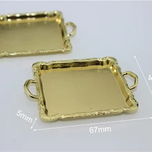 Миниатюрный Кукольный дом аксессуары кухонная утварь набор декораций поднос с узором