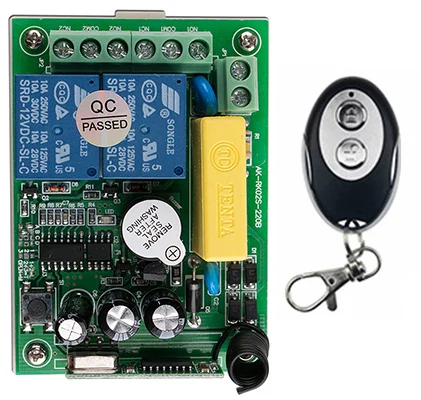 

Hot Sales AC220 2CH 10A Wireless Remote Control Switch System Receiver and ellipse shape Transmitter Applicance Garage Door