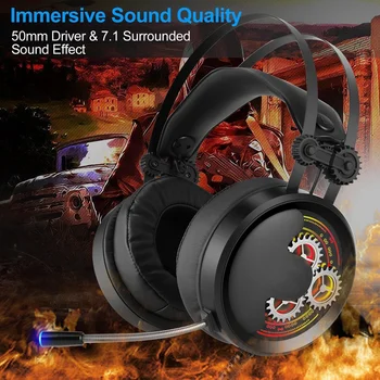 

Gaming Headset, X9 Computer Game Usb Headset, Volume Control and Led Breathing Light for Pc, Pc, Laptop, Mac