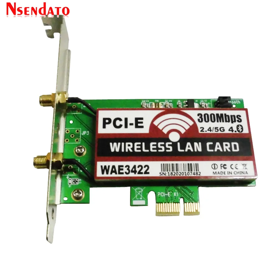 

Dual-Band Bluetooth 4.0 PCI-e PCI 300Mbps Express Card Expresscard Network Wlan WiFi Adapter adaptateur with 2dBi Antenna