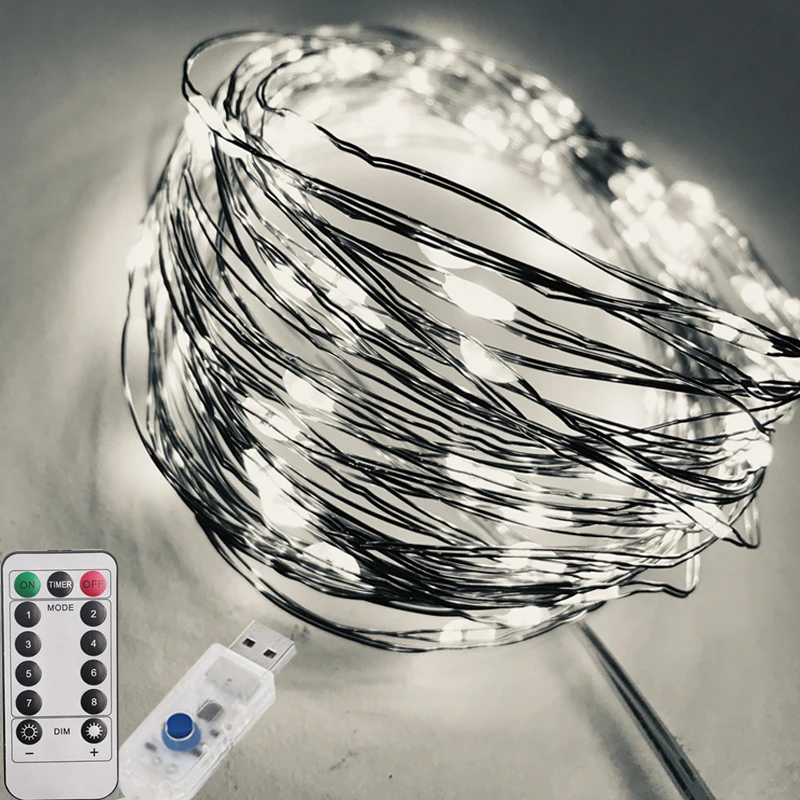

5m/10m 100led copper Wire LED String Lights Starry Lights Christmas Fairy lights USB Powered+Remote Controller