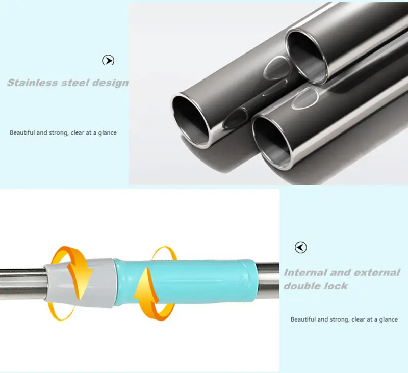 60 см супер большая микрофибра Швабра из нержавеющей стали телескопическая ручка пылезащитный коврик толчок Премиум Швабра надежная Регулируемая 360 Вращающаяся Швабра