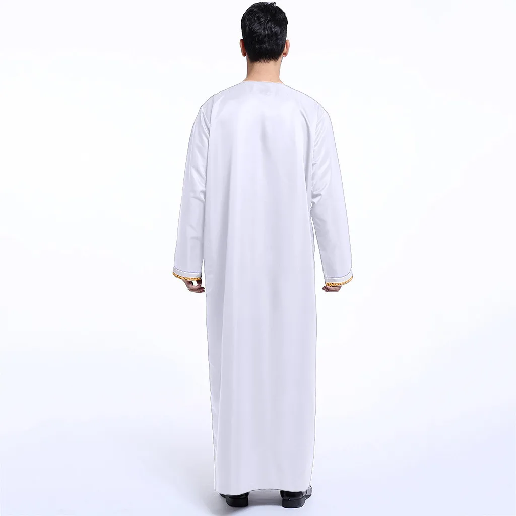 Abaya халат мужские этнические платья с длинным рукавом мусульманские Мусульманский Стиль; Ближний Восток Макси платье мусульманское платье