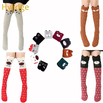

Hylidge Cute Cartoon Girls Knee Socks with Three-dimensional Cat Ear Baby Socks Children's Tube Socks Toddler Summer Long Socks