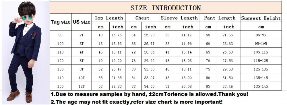 Джентльмен Стиль для мальчиков костюмы для торжественных случаев Весенняя одежда для детей комплекты одежды для свадьбы, детские костюмы для выпускного, блейзер+ жилет+ штаны, 3 вещи, шт./компл