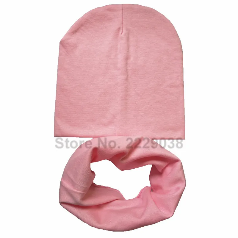 Детский шарф, шапка, детские шарфы для девочек, детские зимние теплые вязаные детские шарфы с шапочками, Осенний шарф для мальчиков - Цвет: pink solid set
