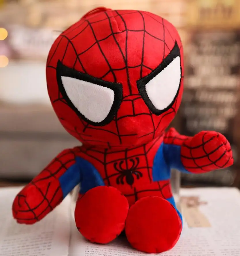 Marvel, Мстители, плюшевые игрушки, кукла, Человек-паук, Человек-паук, вдали от дома, капитан Черная пантера, Железный человек, Супермен, мягкая плюшевая кукла, игрушка - Цвет: 28cm spider man