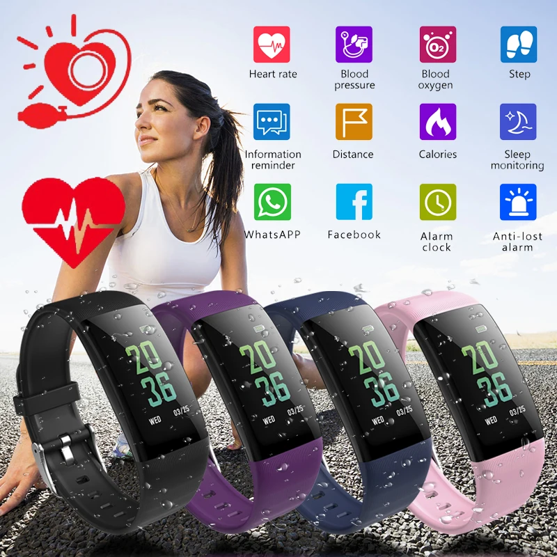 D21 Smart Watch IP68 Waterproof Blood Pressure Heart Rate Monitor Sport Smart Band Fitness Tracker Smart Bracelet for android