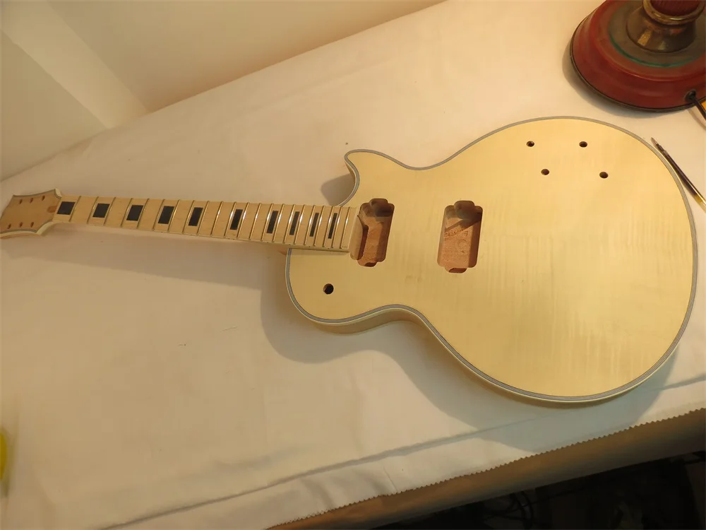 

Unfinished electric guitar including guitar neck and guitar body set #102