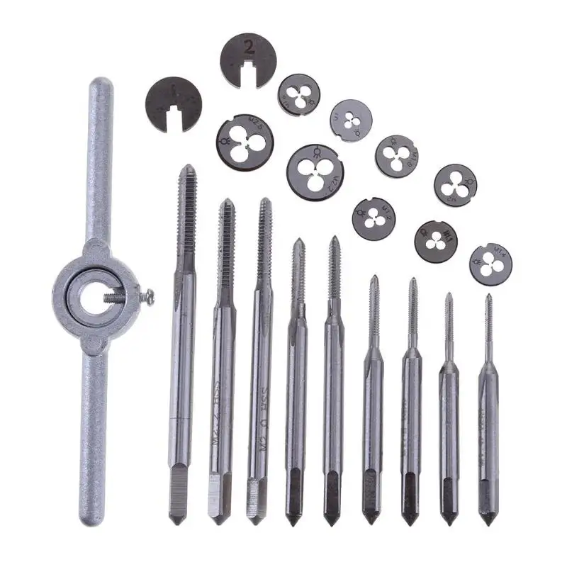 

31pcs/set Portable Woodworking M1-M2.5 Metric Screw Tap Threading Die Wrench Holder For Car Repairing Hand Tool Taps Tap Holder