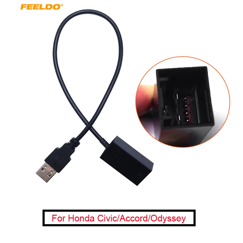 

FEELDO 10Pcs USB AUX Extension Adapter Cable Wire For MITSUBISHI Outlander/ASX/Lancer OEM Head Unit Audio Media Syste