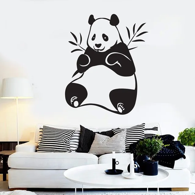 New Panda Bambu  vinyl dinding  decal dekorasi  rumah ruang 