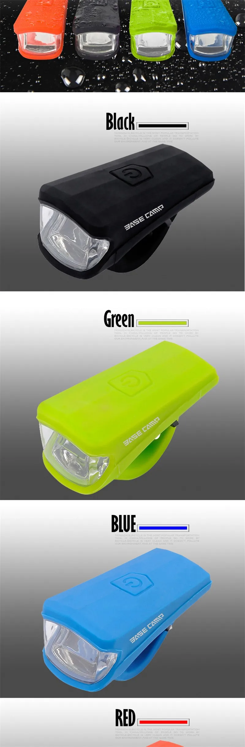 Clearance Basecamp 3W LED USB Charging MTB Bike Light Silica gel Waterproof Bicycle Front Light Bike Lamp 4 Color Bicycle Accessories 4 Clearance Basecamp 3W LED USB Charging MTB Bike Light Silica gel Waterproof Bicycle Front Light Bike Lamp 4 Color Bicycle Accessories 4