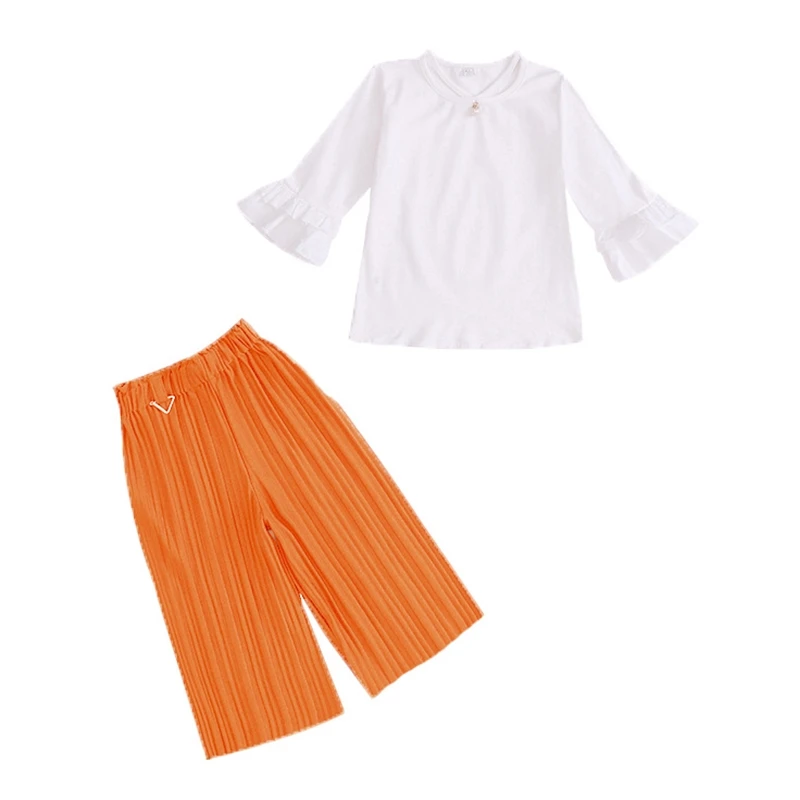 Summer Girls Loose Pants Children New Fashion Pants Spring Bottoms Wide Leg Pants Black Trousers