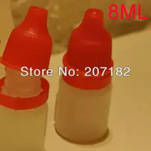 500 шт/лот) 8 мл ПЭТ полупрозрачный корпус с красной крышкой бутылка для жидкости, бутылка для капельницы, пустая бутылка, бутылка для воды для глаз