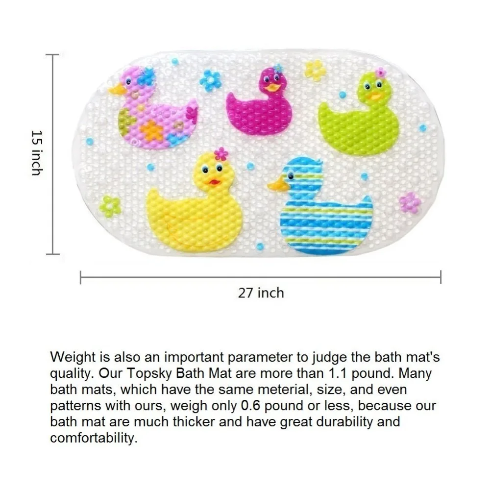 39 см x 69 см Коврик для купания младенцев противоскользящие ПВХ мультфильм коврики поставка с присоской для малышей утки Ванна поставка
