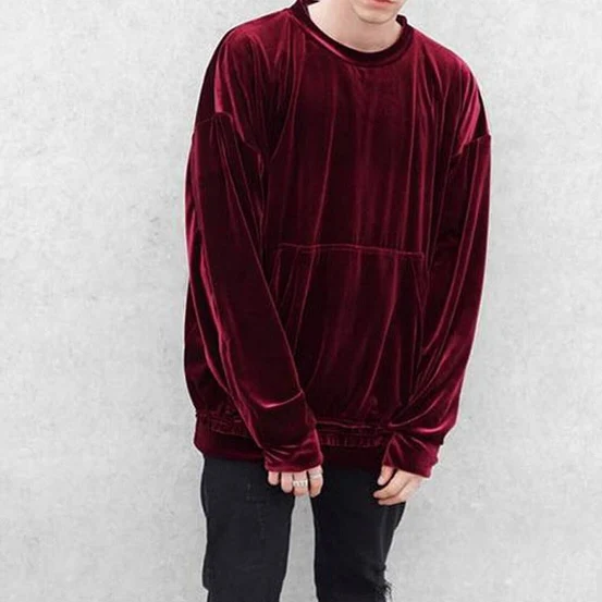 Mens Designer Clothes Velvet Velour Oversized Sweatshirts