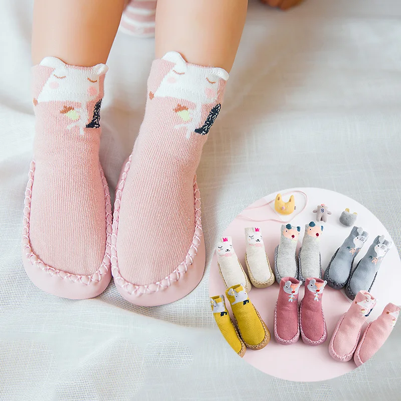 

Baby Indoor Sock Shoes Newborn Baby Socks Winter Thick Terry Cotton Baby Girl Sock With Rubber Soles Infant Animal Funny Sock
