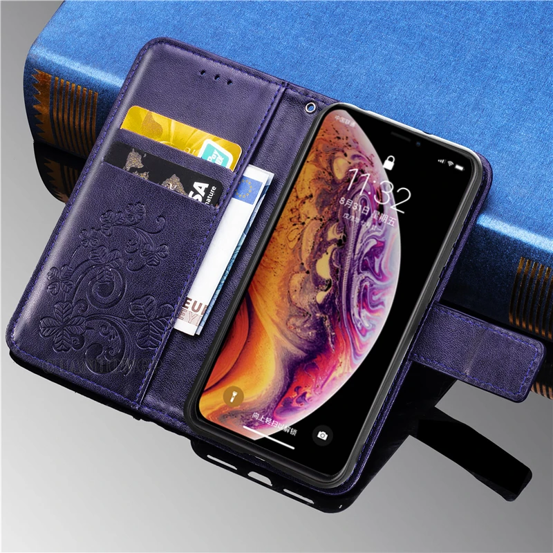 Кожаный чехол с 3D цветами для iPhone 11 Pro Xs Max XR X 6 6S 7 8 Plus 5 SE откидной кожаный