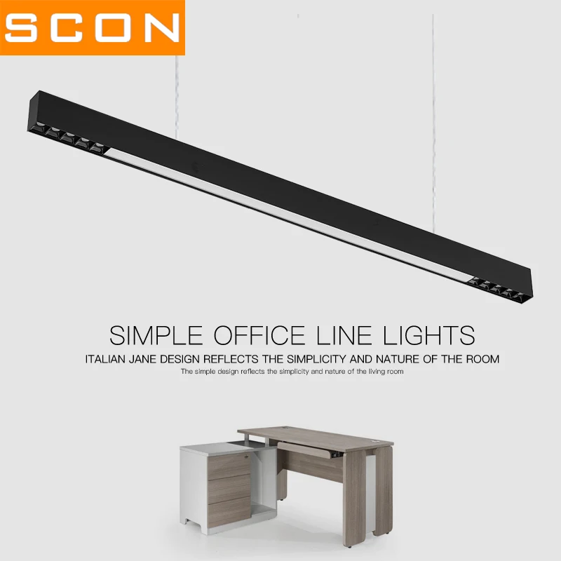 

SCON AC110-240V linear line lamp black and white housing LED OSRAM Supermarket bar light Ra>85 4000k natural indoor lighting