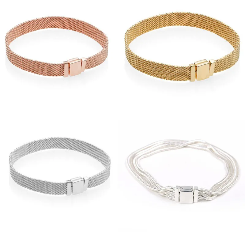 

2019 100% 925 Silver Reflexions Clips Charm In Shine With Clear Cubic Zirconia Fit DIY Original Bracelet Jewelry women Gift