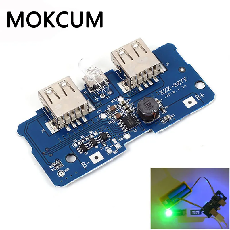 

5V 2A Power Bank Charger Module Charging Circuit Board Step Up Boost Power Supply Module Dual USB 2A Output 1A Input 50Piece