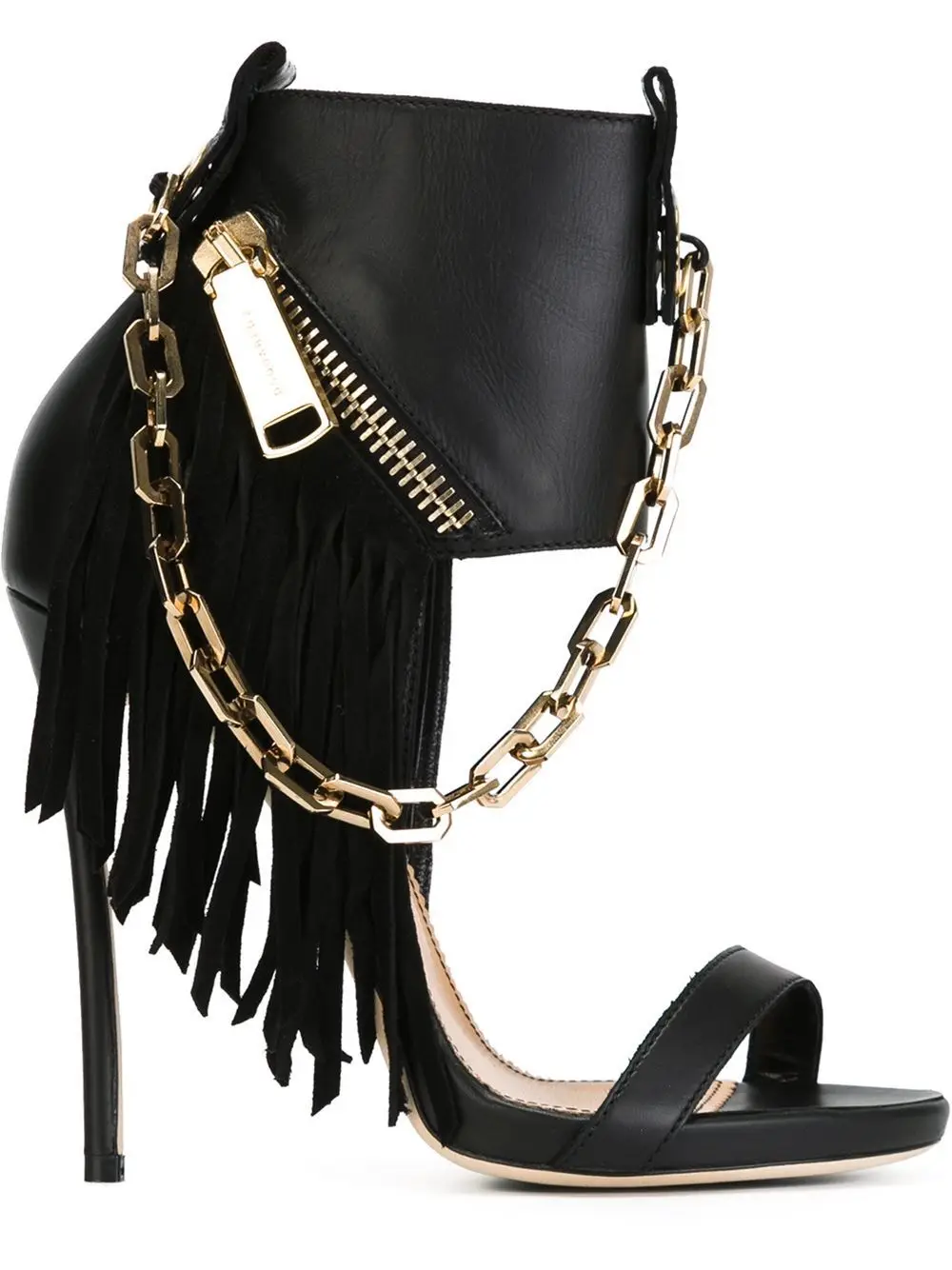 fringe high heels