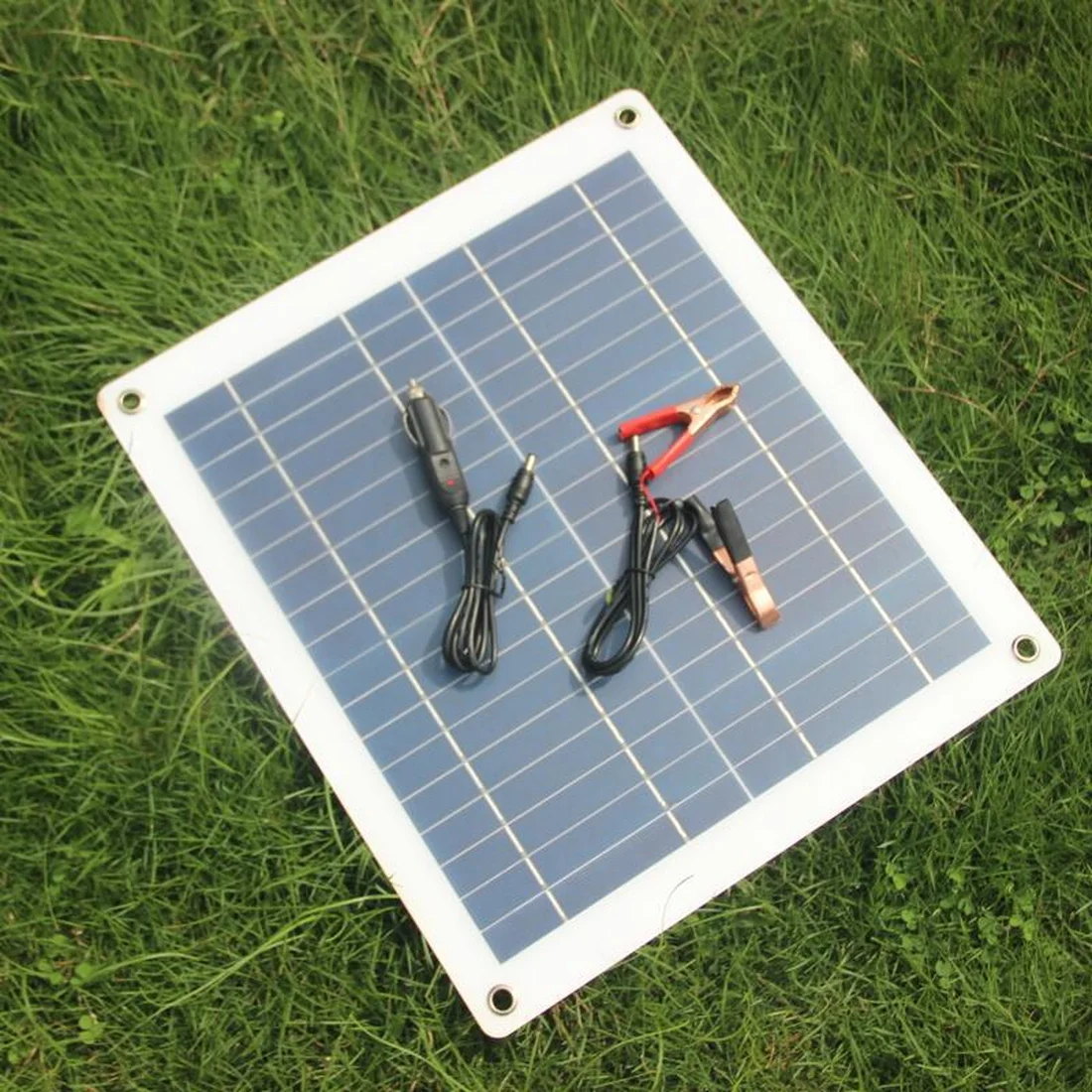 

SOPATiO 1 Pcs 23W 18V Semi-flexible Multicrystalline Solar Panel with Junction Box Backside Power for 12V Car Battery Charger