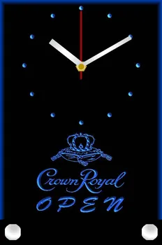 

tnc0017 Crown Royal Beer OPEN Signs Table Desk 3D LED Clock