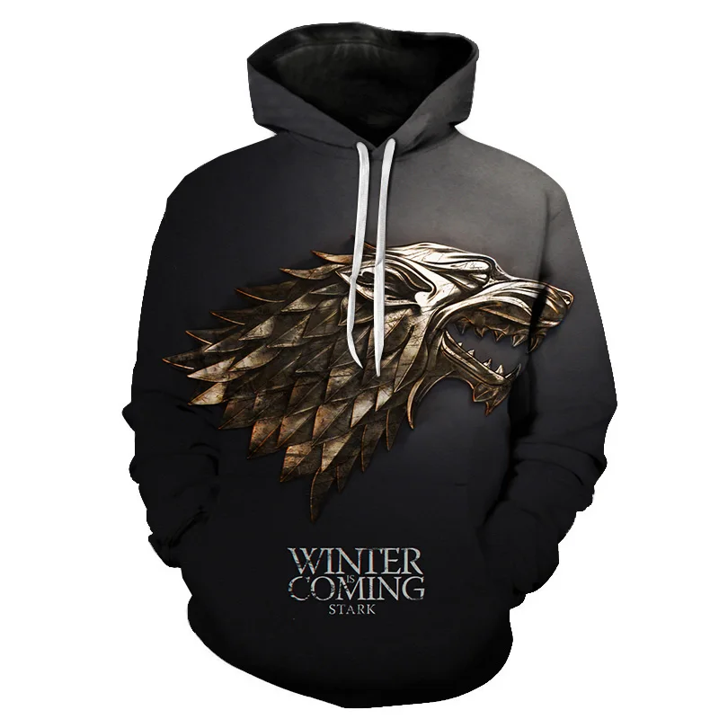 New Movie Game of thrones Hoodie Men Women All characters Cosplay 3d Sweatshirts Hoodies Casual Men Streetwear Pullover 6XL