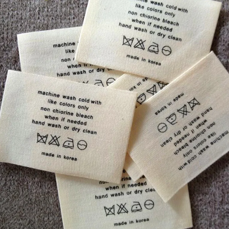 Free Shipping Cotton Care Label Tags,End Fold and Centre Fold Style For Choose-in Garment Labels ...