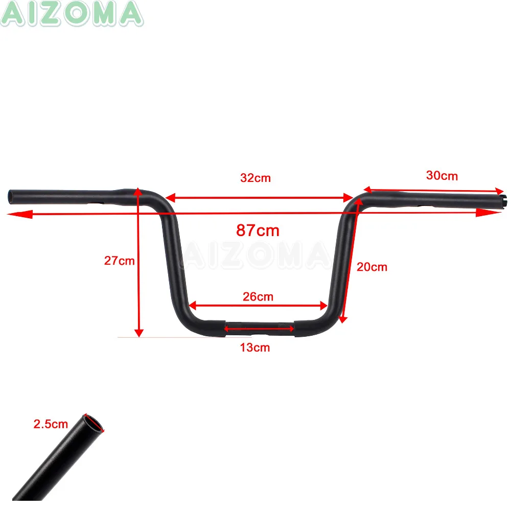

Matte Black 1 1/4" Handlebar for Harley Dyna Custom Sportster 1200 883 Iron Forty-Eight SuperLow Universal 18" Rise Ape Hanger