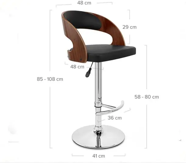 Твердый деревянный барный стул Досуг креативный высокий стул личности барный стул современный простой спинка высокий стул