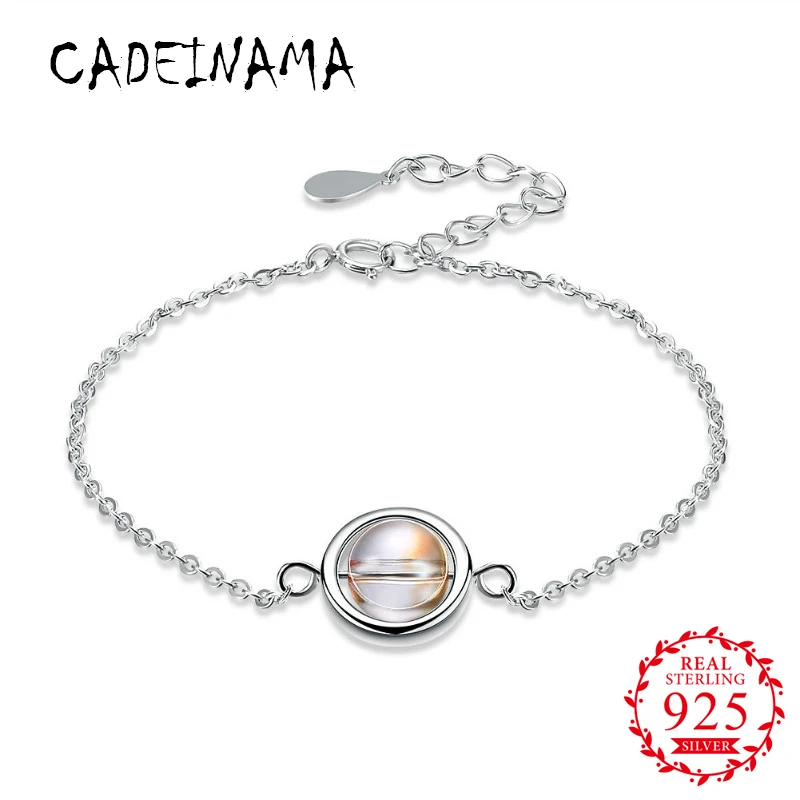 CADEINAMA новая мода 100% Стерлинговое Серебро 925 пробы очаровательный браслет Круглый