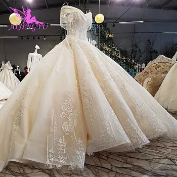 شراءAIJINGYU الفاخرة فستان الزفاف الكرة ثوب الدانتيل بوهو رومانسية الملاك فساتين رخيصة بالقرب لي جديد الزفاف فساتين