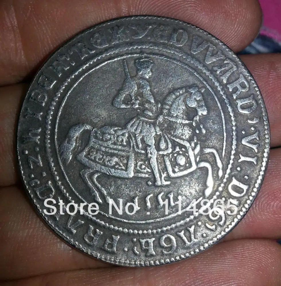 

VICTORIAN ELECTROPLATED COPY OF 1551 CROWN Copy Coin commemorative coins