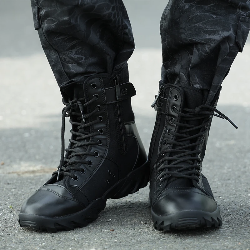 Regreso Janice agenda Botas Militares para hombre, Zapatos tácticos de las fuerzas especiales,  color negro, para primavera y otoño - AliExpress