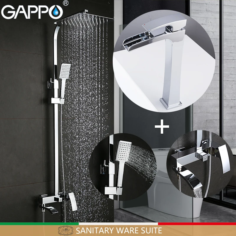 GAPPO Sanitary Ware Suite brass bathroom shower set chrome bath faucet mixers shower system shower set with basin faucet GAPPO Sanitary Ware Suite brass bathroom shower set chrome bath faucet mixers shower system shower set with basin faucet