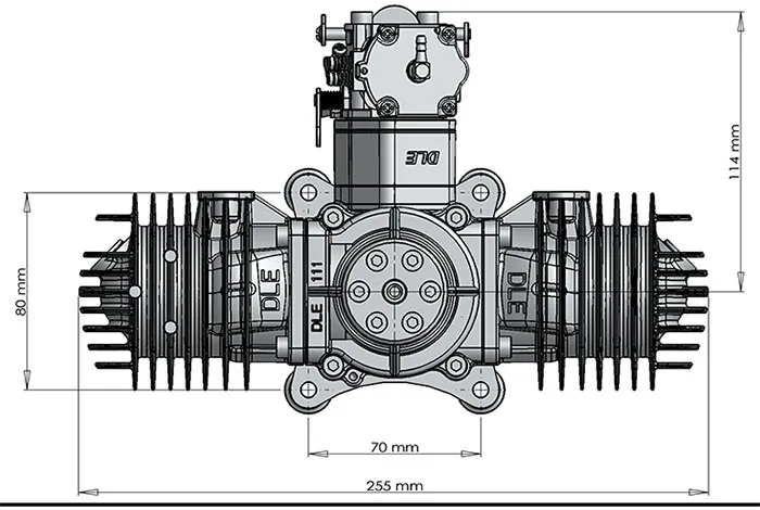 DLE111 бензинового двигателя 111CC двухцилиндровый двухтактный поддержки выхлопная труба расширения